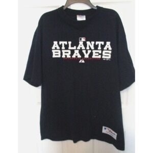 MLB Atlanta Braves Baseball Adult L Majestic Authentic Collection Blue T-Shirt‎